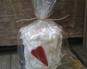 Candle - Valentine - Chubby Pillar Candle - White Cake Scented - Only 12.99 each