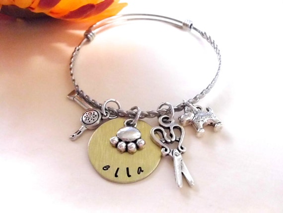 Dog Groomer Personalized Charm Bracelet