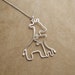 Reserved for Becky, Giraffe Necklace, Mother and Baby Giraffe Necklace, Sterling Silver, Made To Order