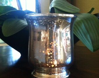 Mercury Glass Vase, Mercury glass candle holder