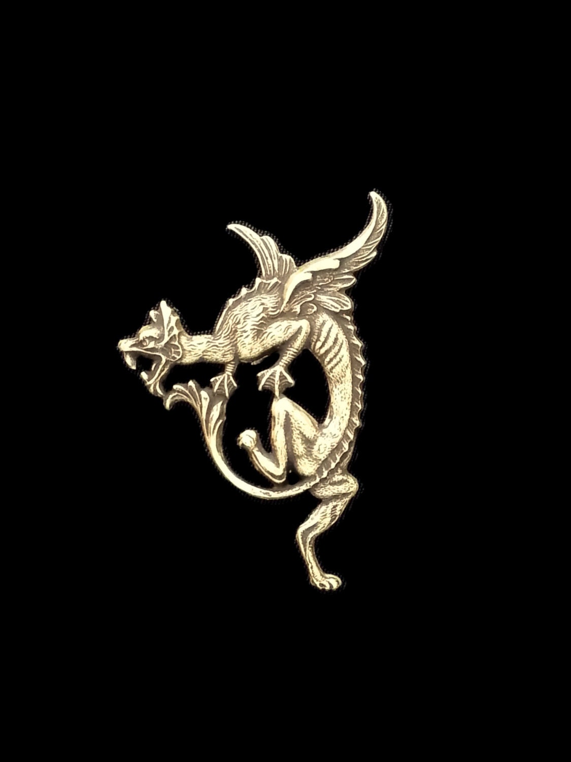 Ox Brass Dancing Dragon Winged Stamping Right Side Made in the USA for Dr Brassy Steampunk