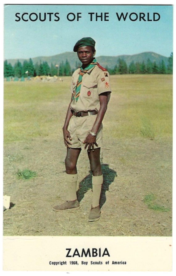 1968 Boy Scouts of the World Zambia Postcard, African 