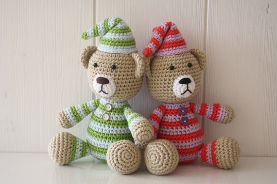 PATTERN - Pajamas teddy - crochet pattern, amigurumi pattern, PDF