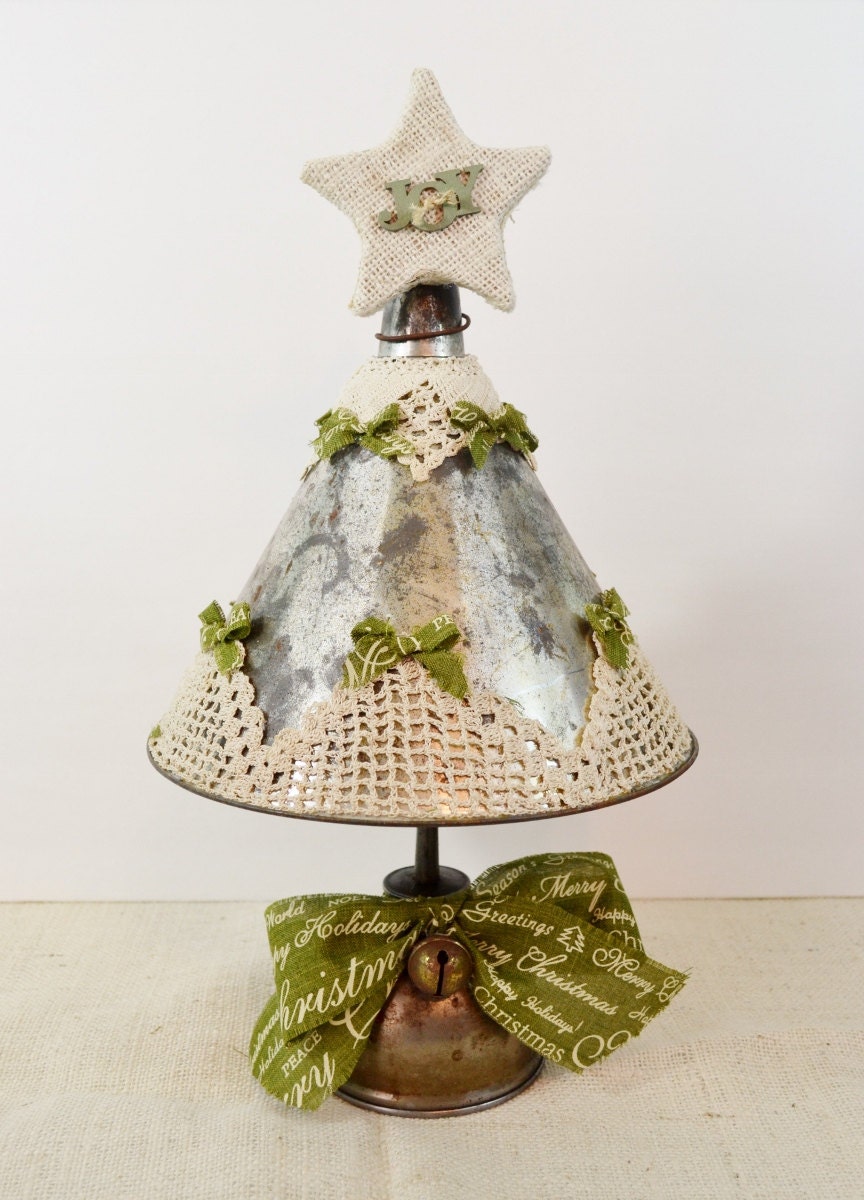 metal funnel christmas tree decoration rustic primitive burlap metal funnel christmas tree decoration rustic primitive burlap