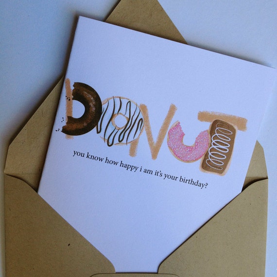 Donut Birthday Card by DieValentinesDay on Etsy