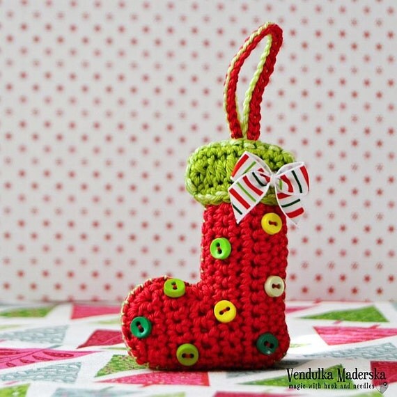 Christmas socks ornament crochet pattern DIY