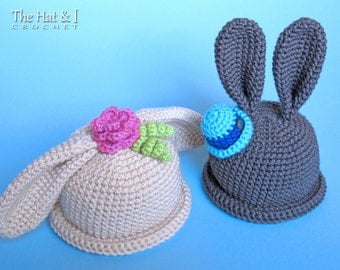 CROCHET PATTERN - Some Bunny Hat - bunny hat pattern for boys & girls, crochet hat pattern (Infant - Adult sizes) - Instant PDF Download
