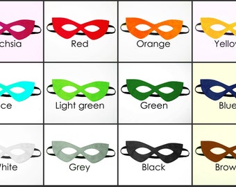 Felt mask plain simple Halloween Photo booth props Wedding Birthday party favors for kids teens adults boys girls - Superhero dress up play