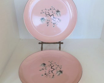 Vintage Pink Taylor-Smith-Taylor Dwarf Pines Plates (2) 8" 50's (item 1)