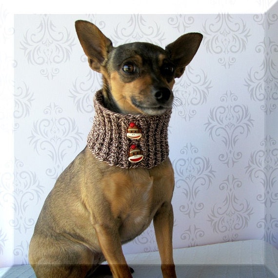 MEDIUM Small Dog Winter Scarf Neck Warmer by BusyHandsAftercrafts