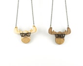 Nerd Moose Necklace - Handmade - laser cut - laser cut jewelry - jewelry