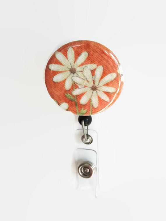 Flower BADGE REEL Retractable Heavy Duty Badge Reel by StudioKelly