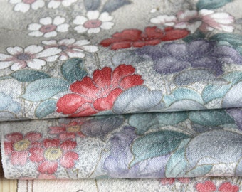 Kimono Silk, Kimono Fabric, Floral Silk, Japanese Kimono, Cherry Blossom Fabric