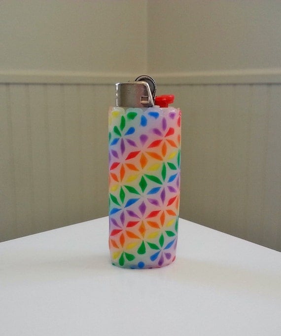 Flower of Life Perler Bead LIGHTER CASE rainbow sacred