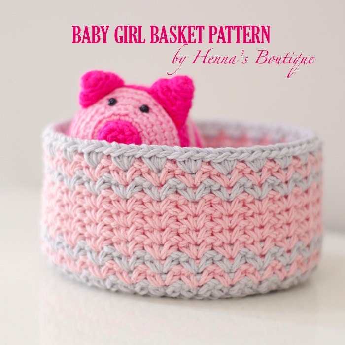 Crochet Basket Pattern Baby Girl Basket PDF