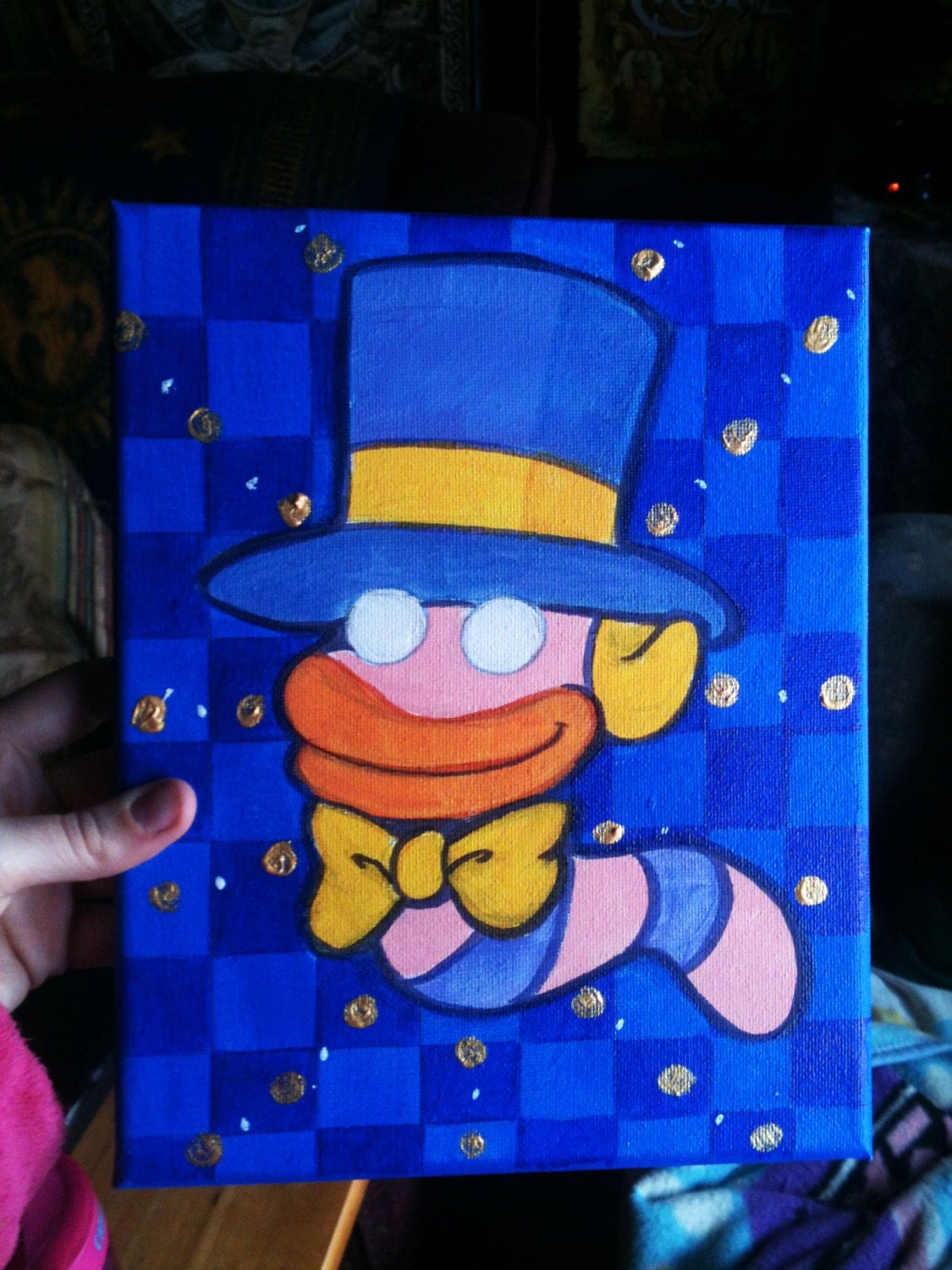 ORIGINAL 8x10 Chuck Quizmo Paper Mario Painting