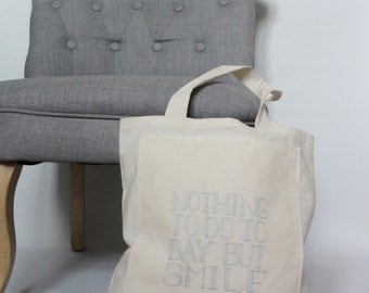 Inspiration Canvas tote bag - grocery bag, library bag - baby blue