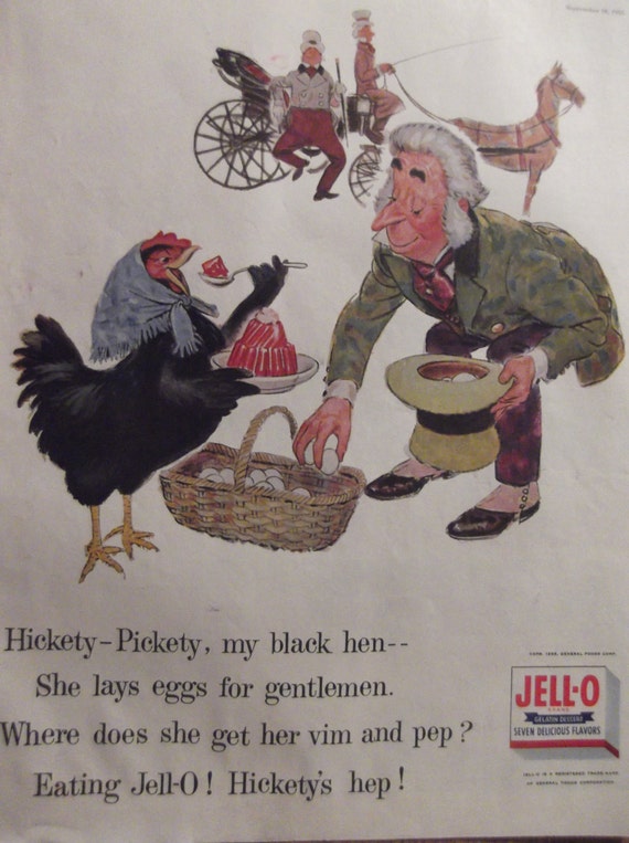 JELL-O AD Hickety Pickety Nursery Rhyme Original Vintage Food