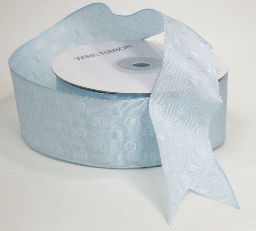 Light Blue Wired Ribbon 1.5 inch wide by the yard/36 inch length