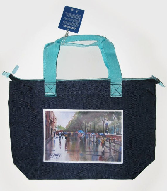 Fabric Tote Bag / Zipper / Pocket / Paris in the by kenharris1