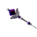 Hat Pin brilliant purple iron butterfly wings Gothic silver Victorian vintage style scarf shawl lapel unique Renaissance style tagt rdtt