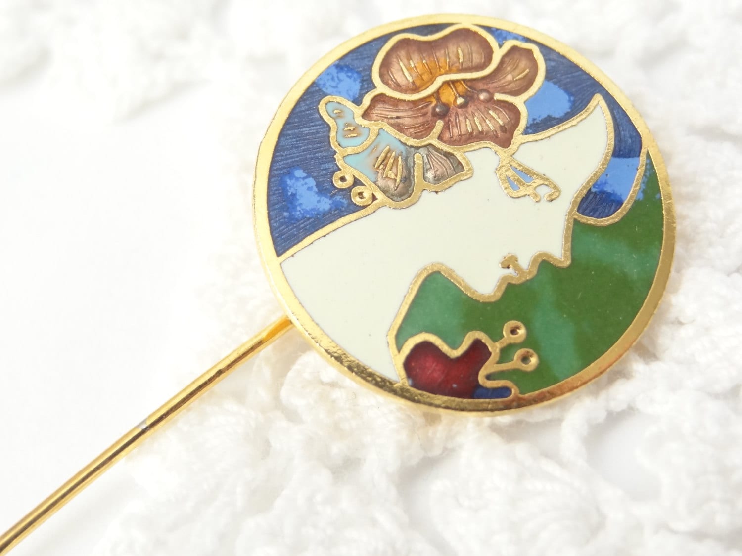 Cloisonné pin brooch vintage enamel jewelry by VintageBettyLuke