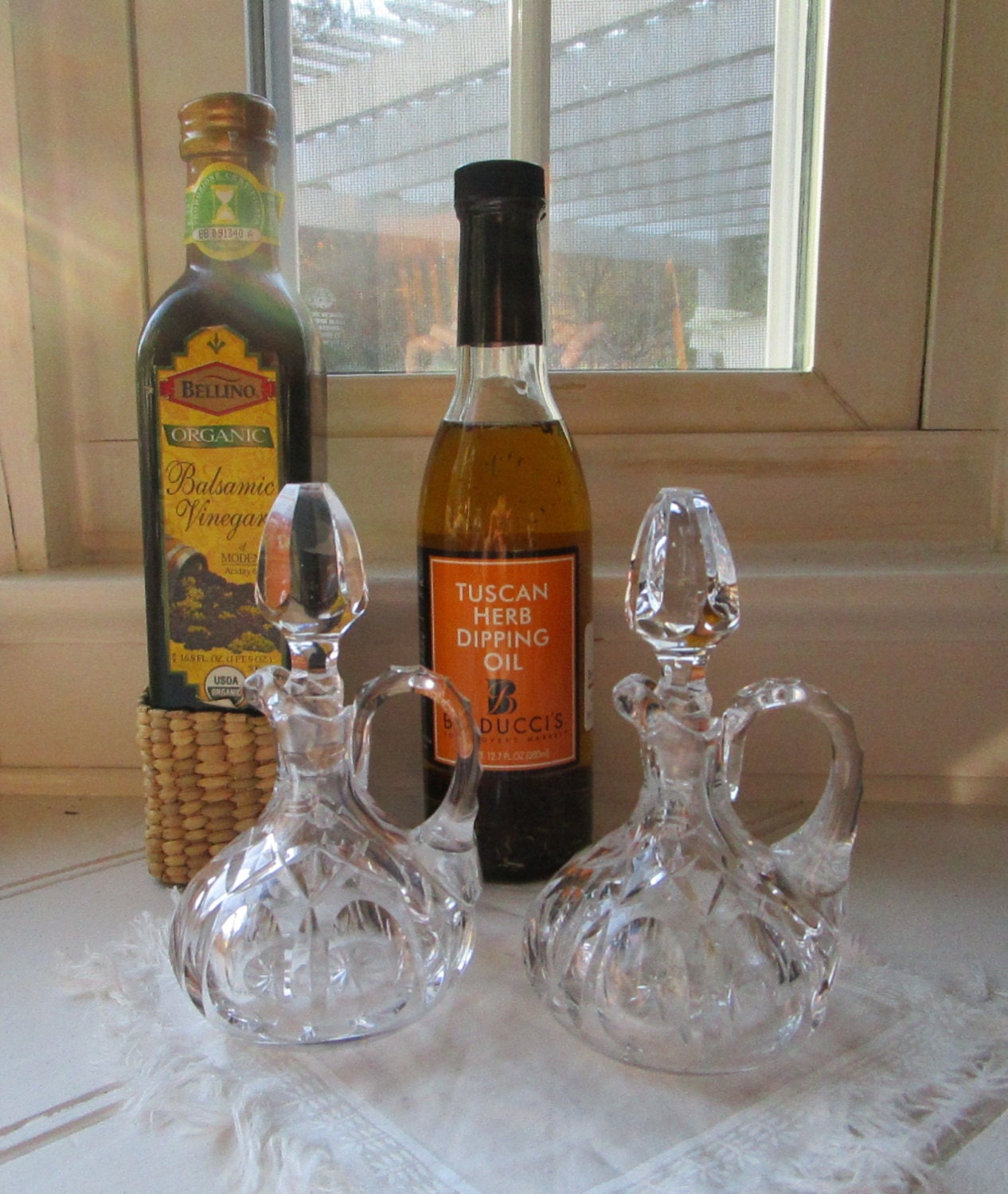 Waterford Crystal Oil and Vinegar Cruets with Stoppers