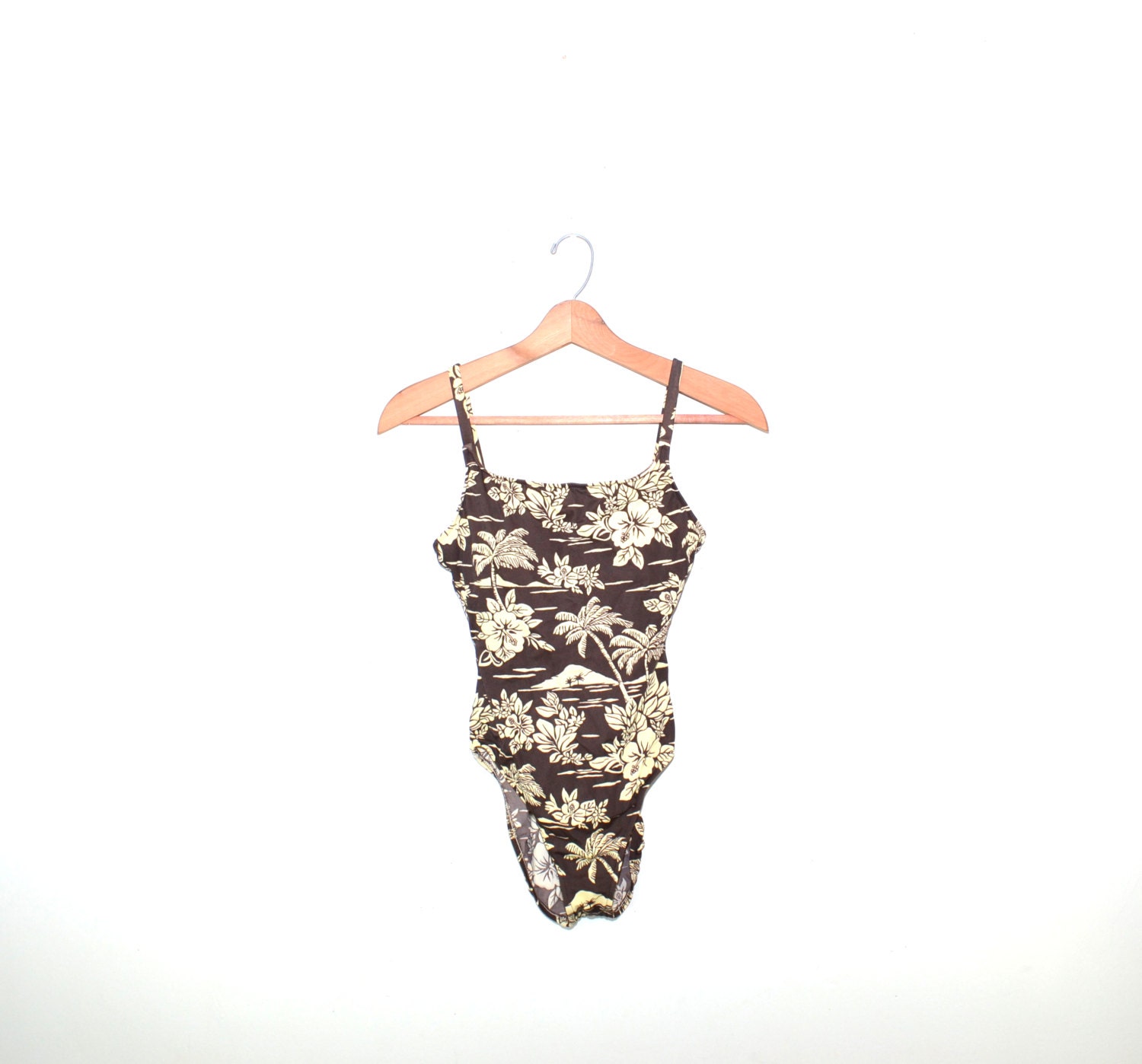 Vintage Brown Swimsuit Brown Bathing Suit One Piece Swimsuit