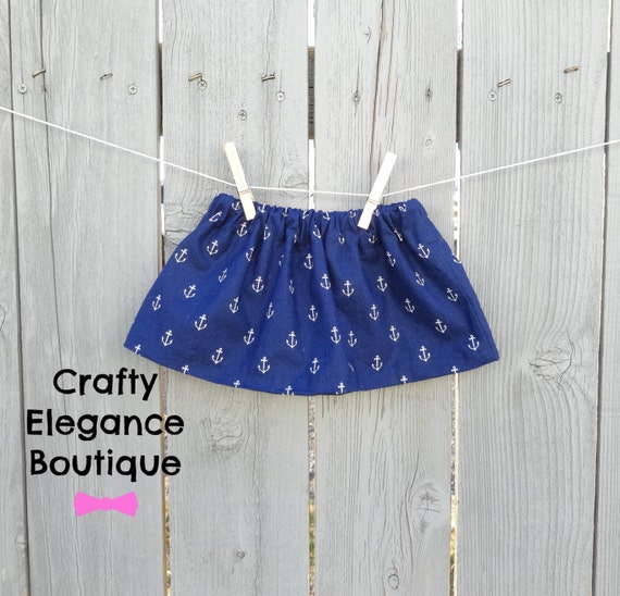 Nautical Anchor Skirt for GirlsNautical Skirt by craftyelegence