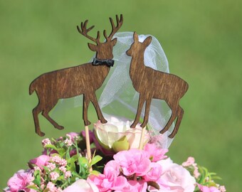 Deer Cake Topper - Beach wedding - Bride and Groom - Rustic Country Chic Wedding