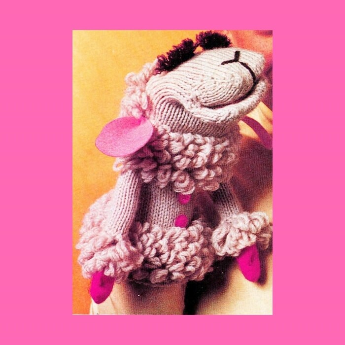 Vintage 70s LAMB Chop Hand Puppet PDF Knitting Crochet
