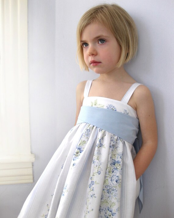 Blue & White First Birthday Dress - Spring Toddler Dress - READY to ...