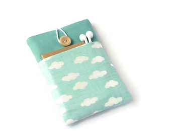 Kindle Cover, Kindle Oasis Sleeve, Kindle Voyage Case with Pocket for Paperwhite Ereaders and Tablets - Aqua Clouds