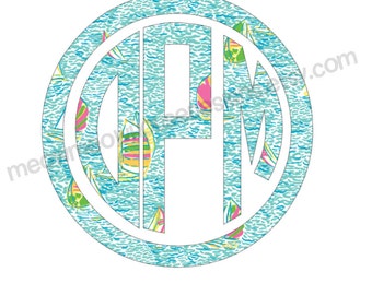 Popular items for lilly monogram decal on Etsy