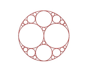 Machine Embroidery Design Instant Download - Apollonian Gasket 1 Quilting Redwork