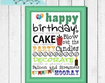 Unique birthday subway art related items | Etsy
