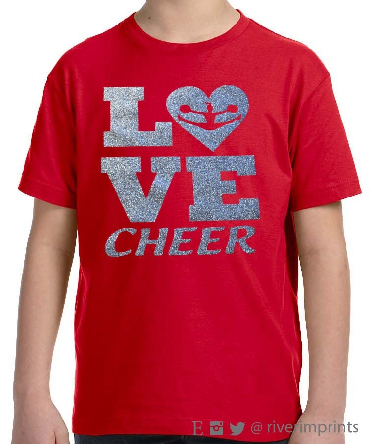 Youth LOVE CHEER youth girls sparkly tee shirt