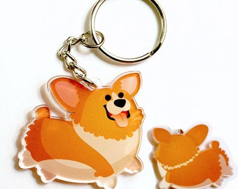 Cute Corgi Keychain, kawaii Phone Charm, dog lovers, pembroke welsh corgi, cardigan welsh corgi, corgis,