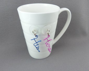 Suction Cup Glass Charms - Stemless Wine Glass Markers - Unique Hostess Gifts - Unique Wine Charms