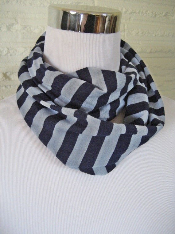 SMALL Blue Stripe Infinity Scarf Baby Child Toddler Boy Girl