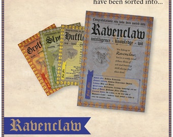 Ravenclaw Sorting House Certificate