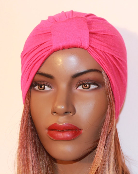 Head turband Hot Pink Full Head Turban Pink by moviestarjewelry