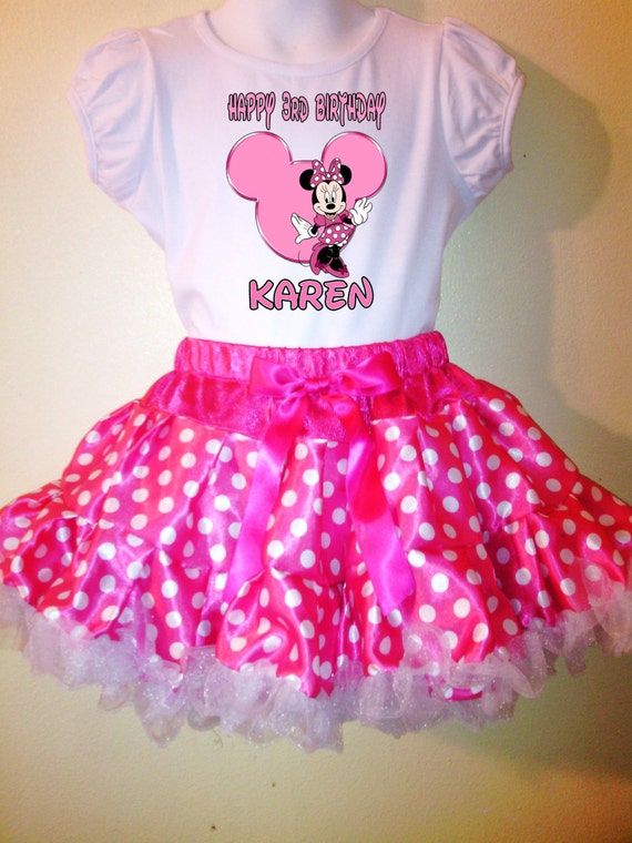 Minnie Mouse Birthday Dress Pink 1T,2T,3T,4T,5T,6T,7T,8T birthday 2pc ...