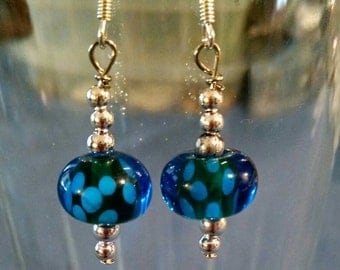 Blue and Green Glass Bead Earring Item No. 56