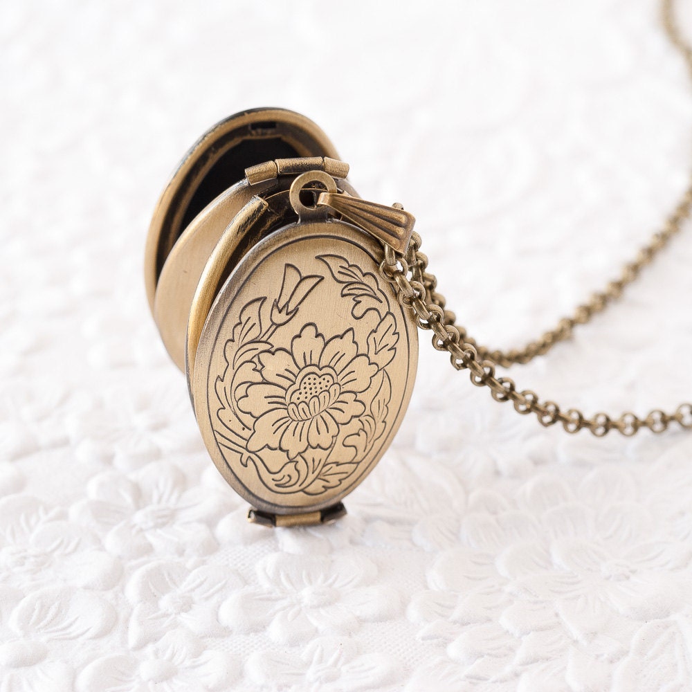 Folding Locket Bronze Locket Necklace Antique Locket Family