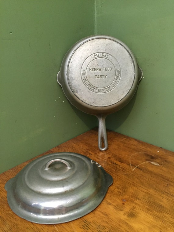 vintage cast iron skillet nickel plated cast chicken fryer