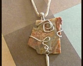 Wire Wrapped Agate Slice Pendant