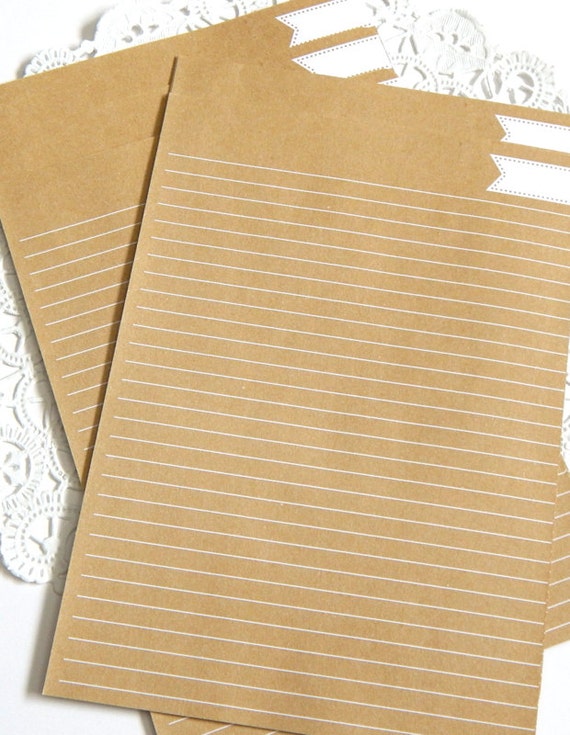 Kraft Brown Notebook Paper. Letter Paper. by ThePaperBasket