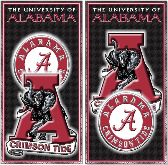 Alabama Crimson Tide Pattern4 Cornhole Wrap by EliteChoiceGraphics