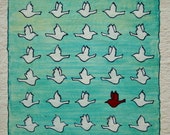 21 aoÃ»t 2013 (August 21, 2013): Original Acrylic Painting - From the Series "Small Daily Works" - 6 x 6 inches - with 11 x 14 inches mat